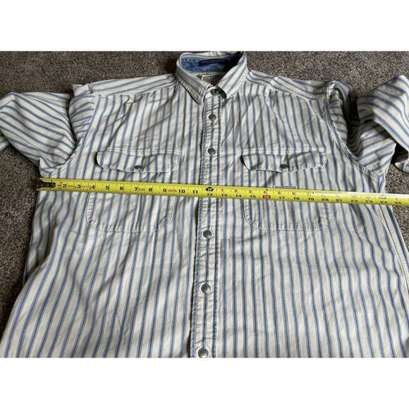 Vintage TOMMY HILFIGER Shirt Mens Railroad Service Issued Metal Snap Size Medium - Picture 7 of 7